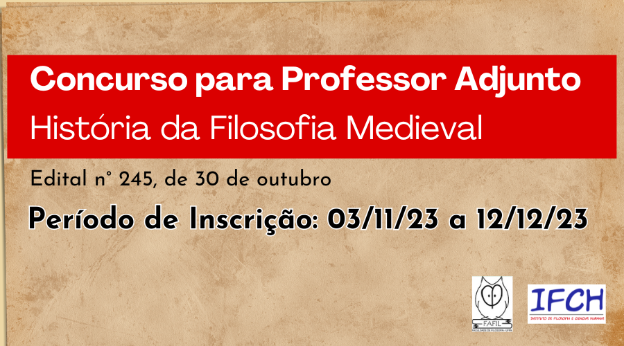 Concurso para professor de Filosofia Medieval